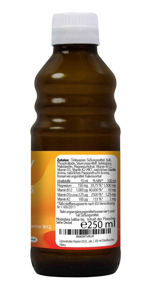 Essentials Liposomales Vitamin D3, K2MK7, B12, Magnesium MightyElements